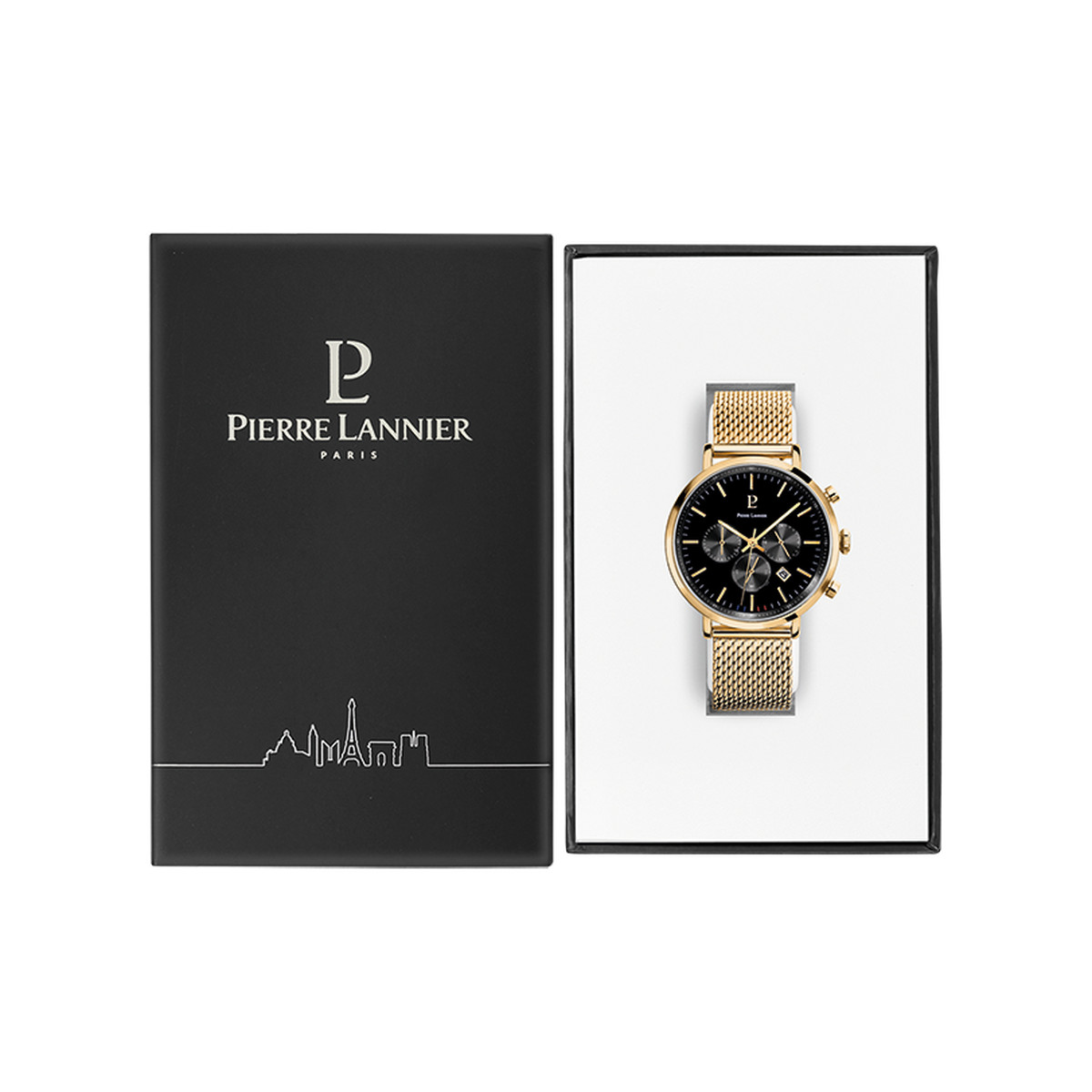 Montre PIERRE LANNIER Baron homme acier doré