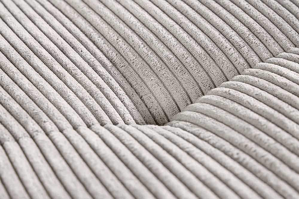 Modernes Ecksofa KENT 220cm beige Cord inkl. Hocker Federkern L-Form Wohnlandschaft