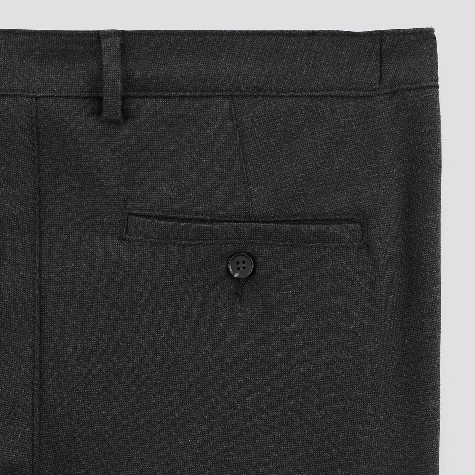 Pantalon chino slim elastiqué reliefé Gris foncé
