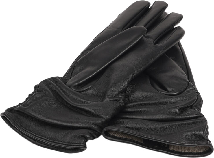 Lovelies ASTI - FEMININE LEATHER GLOVES WITH CASHMERE LINING Black