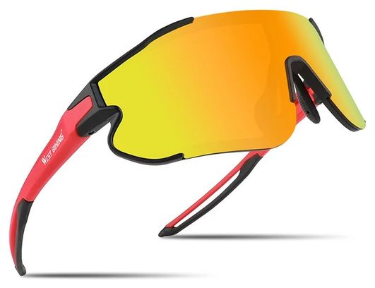Lunettes de soleil de sport polarisées UV400 - rouge