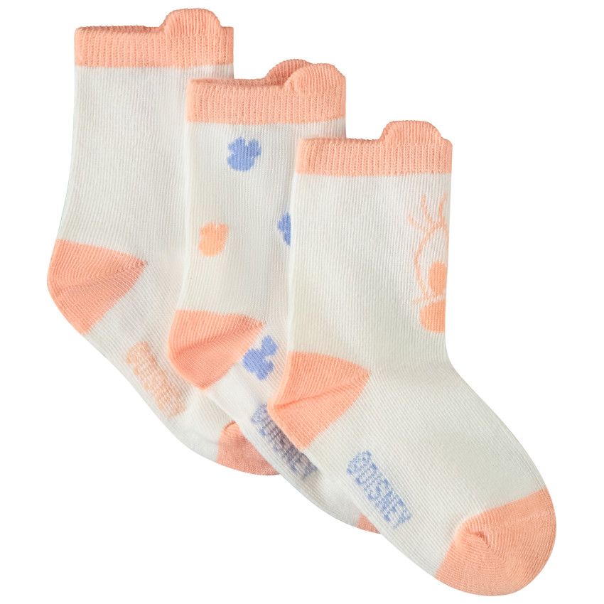 Lot de 3 paires de chaussettes Minnie Disney pour bébé fille - Ecru