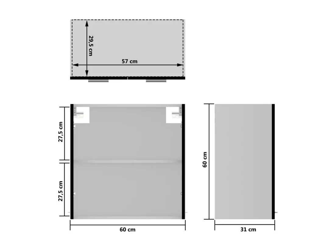Armoire en verre suspendue 