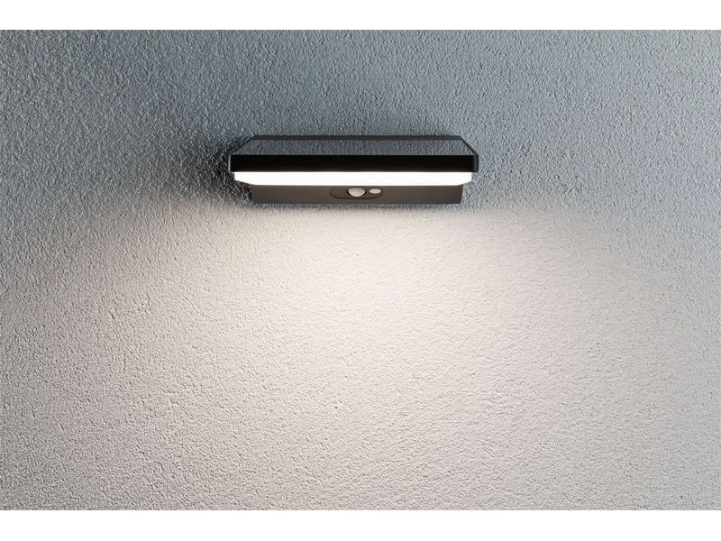 Paulmann Solar LED Aussenwandleuchte Ronas, Dunkelgrau Aussenwandleuchte mit Bewegungsmelder