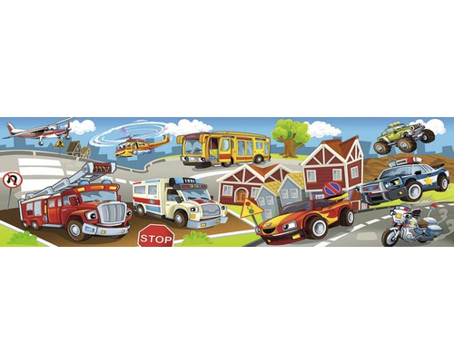 Vliesbehang 17002 Panorama Kids Cars Panorama 2-delige set 350 x 100 cm
