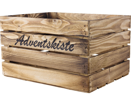 Adventsdoos van hout, gevlamd, 50x40x30 cm