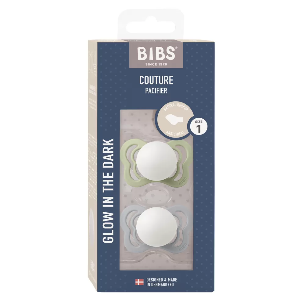 BIBS Couture GLOW Latex Sage/Cloud 2 pak - Flere størrelser