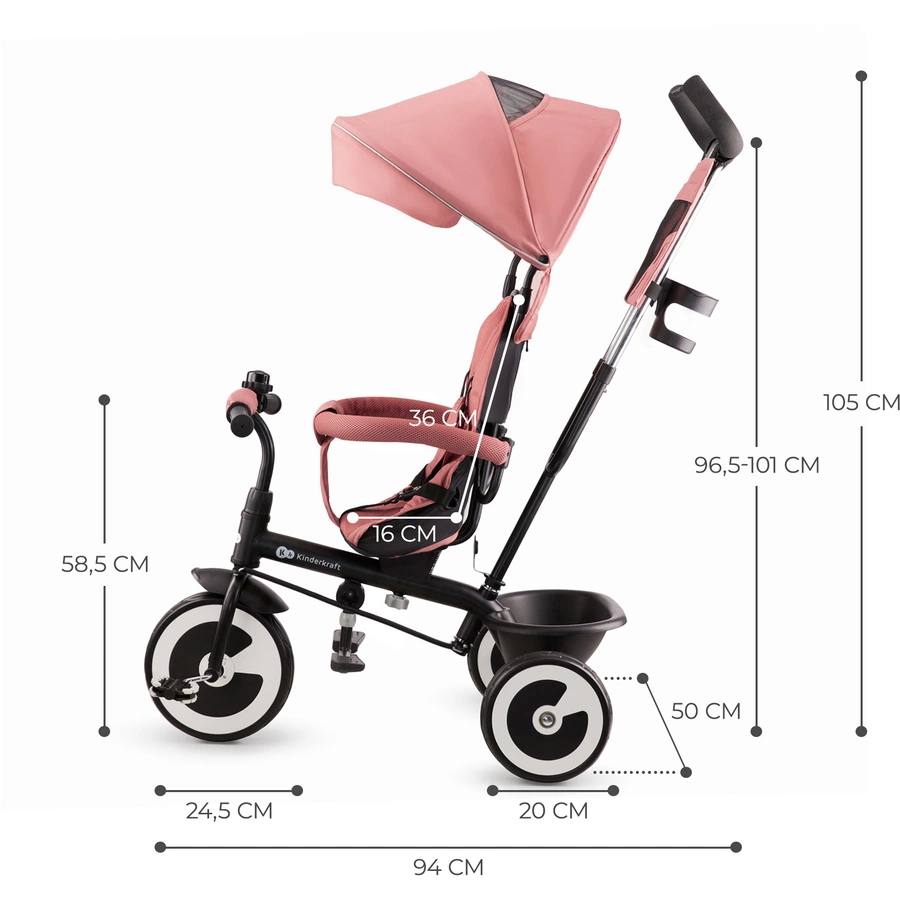 Kinderkraft Dreirad Aston, rose pink
