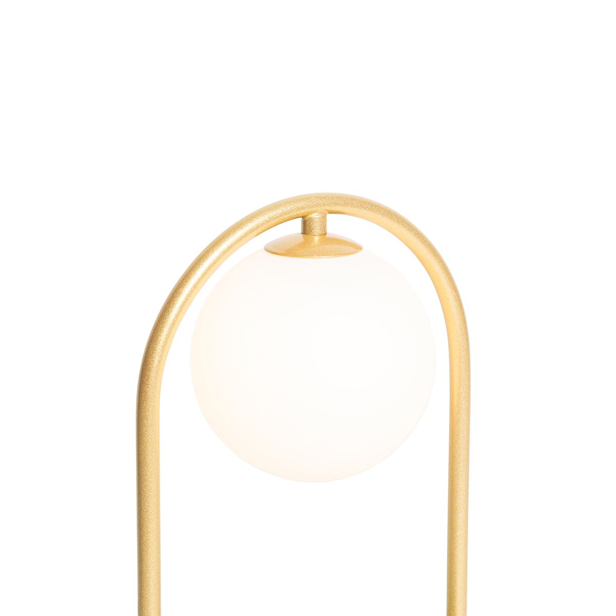 Art deco tafellamp goud met wit glas - Isabella