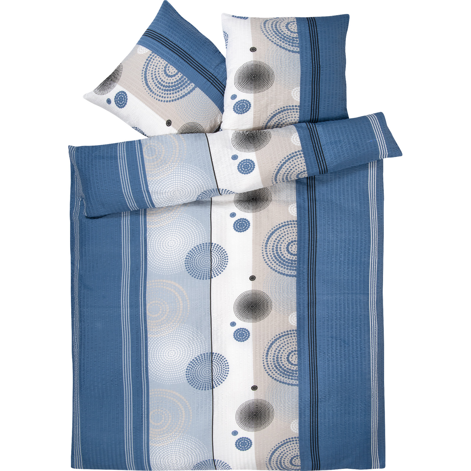 Bettwäsche blaues Design 160x210 65x100 Bettanzug Nord