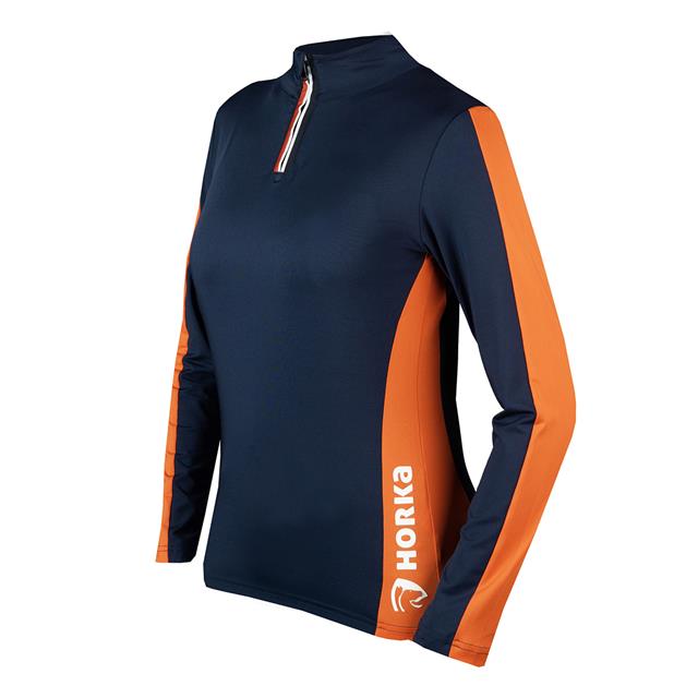 Trainingsshirt KNHS Eventing Fan NL Unisex Donkerblauw-oranje