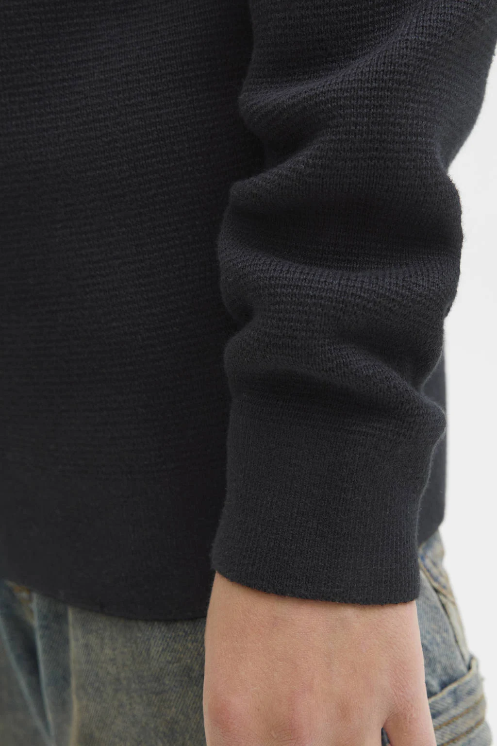 JACK & JONES JUNIOR trui fijn gebreid zwart