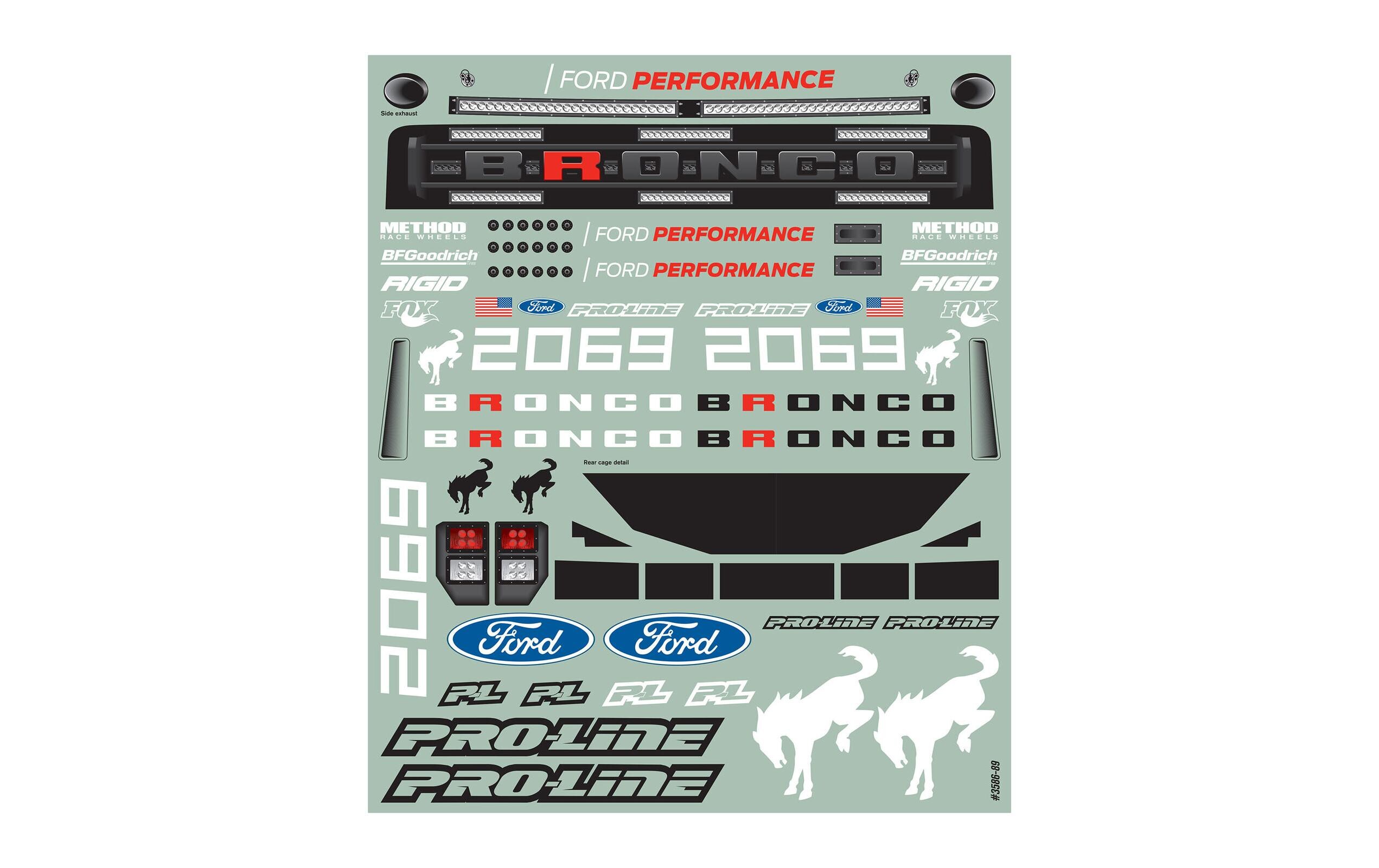 Karosserie Ford Bronco R unlackiert, 1:10Ford Bronco Race Truck Karosserie für SCT