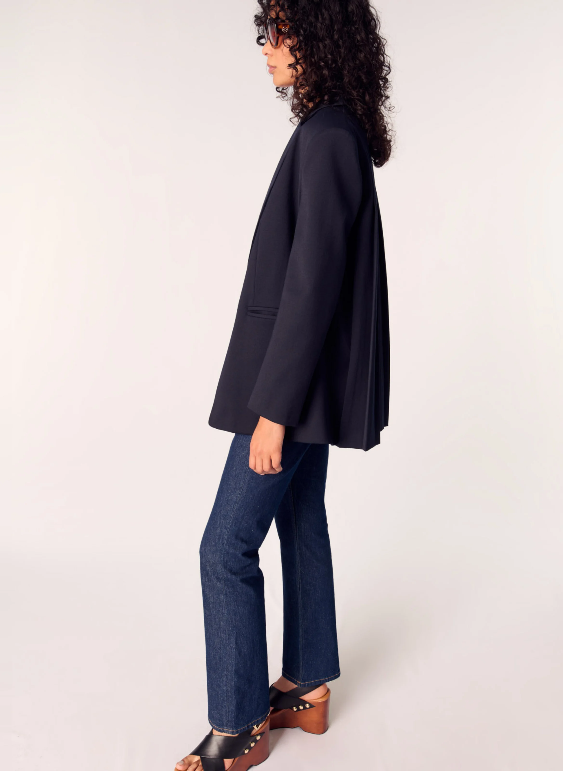 Jean droit taille haute | Bleu