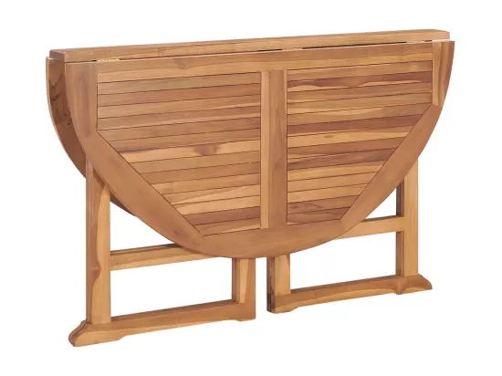 Table à dîner de jardin pliable Ø110x75 cm Bois massif de teck