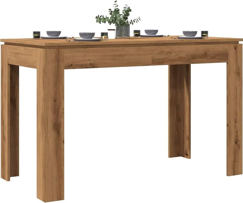 vidaXL - Eettafel - Bewerkt Hout - Eikenkleur
