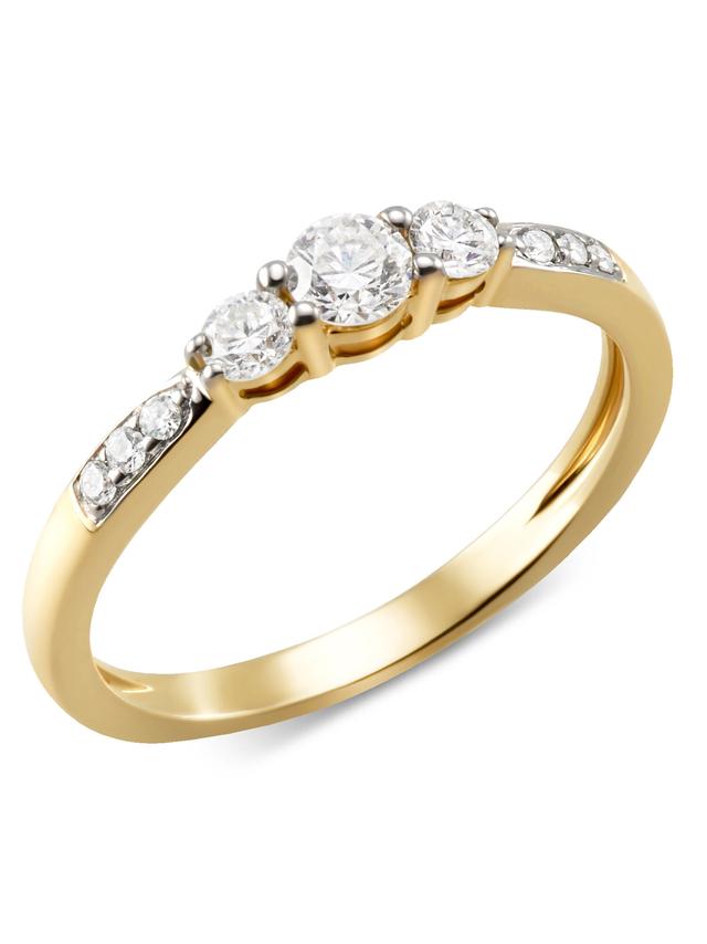 Cocktail-Ring, 9 Brillanten, LG, ca. 0,50 ct., Gold 375