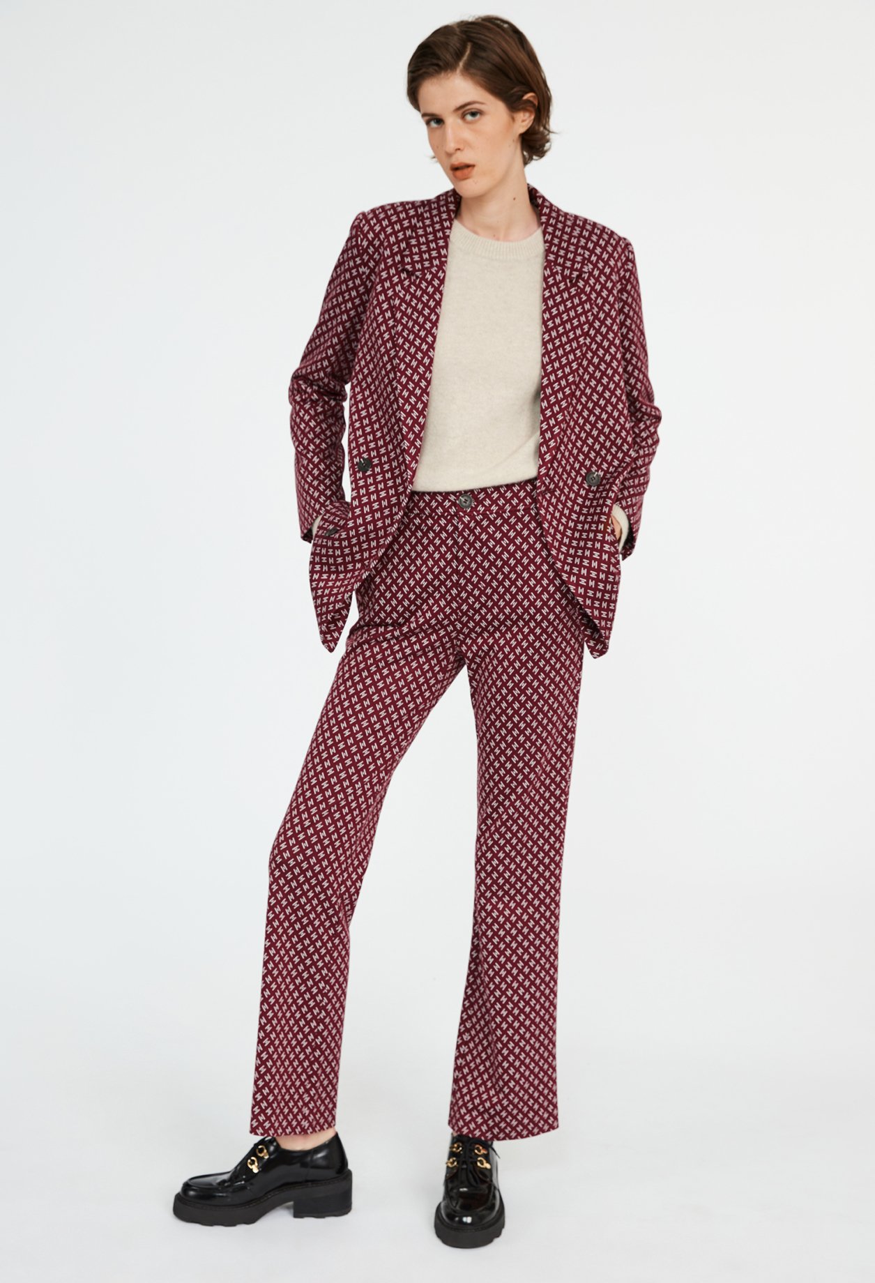 Veste bicolore de blazer imprime