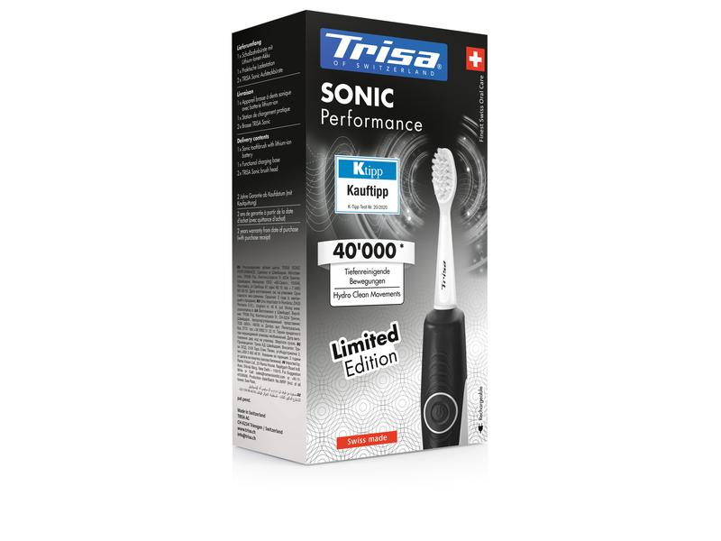 Trisa Schallzahnbürste Sonic Performance Schwarz Elektrische Zahnbürste