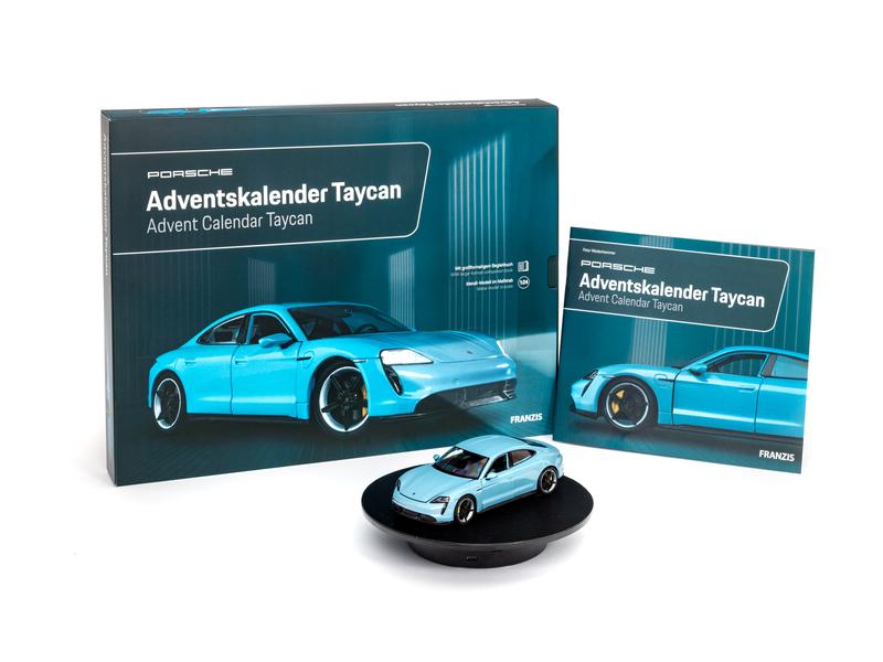 Franzis Adventskalender Porsche Taycan 1:24, Deutsch/Englis Auto Modellbausatz Adventskalender