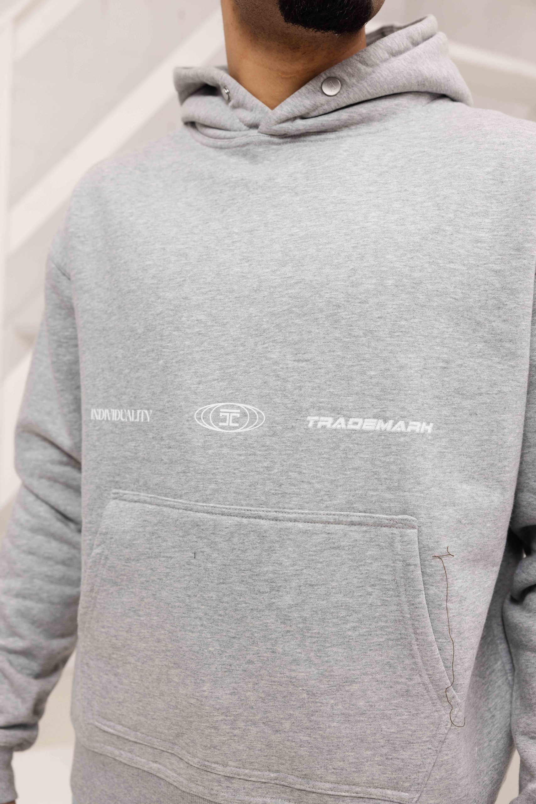 Jorcustom Fleece Uncommon Minds Oversized Hoodie Heren Grijs