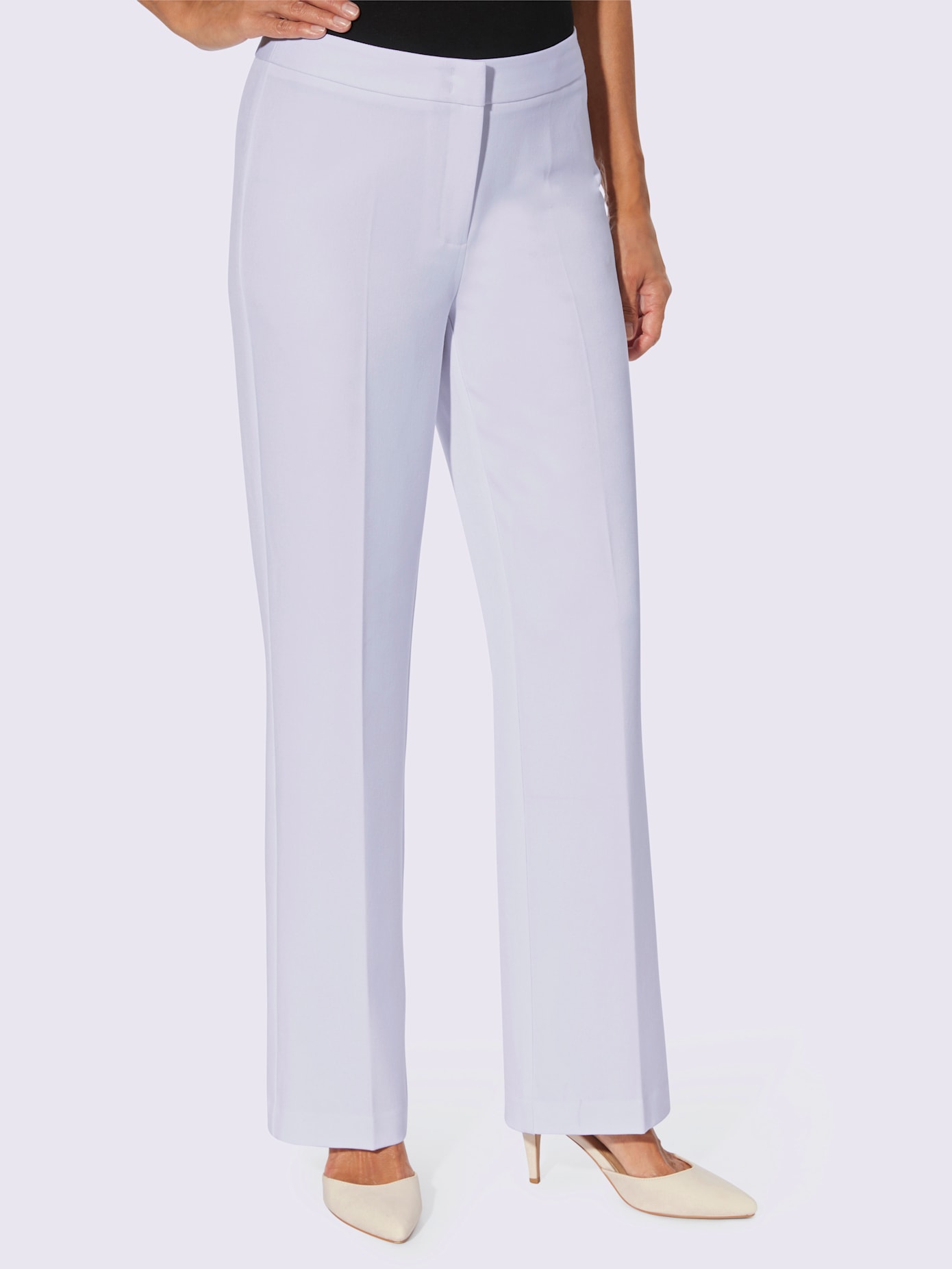 Pantalon plissé plis repassés, effet affinant