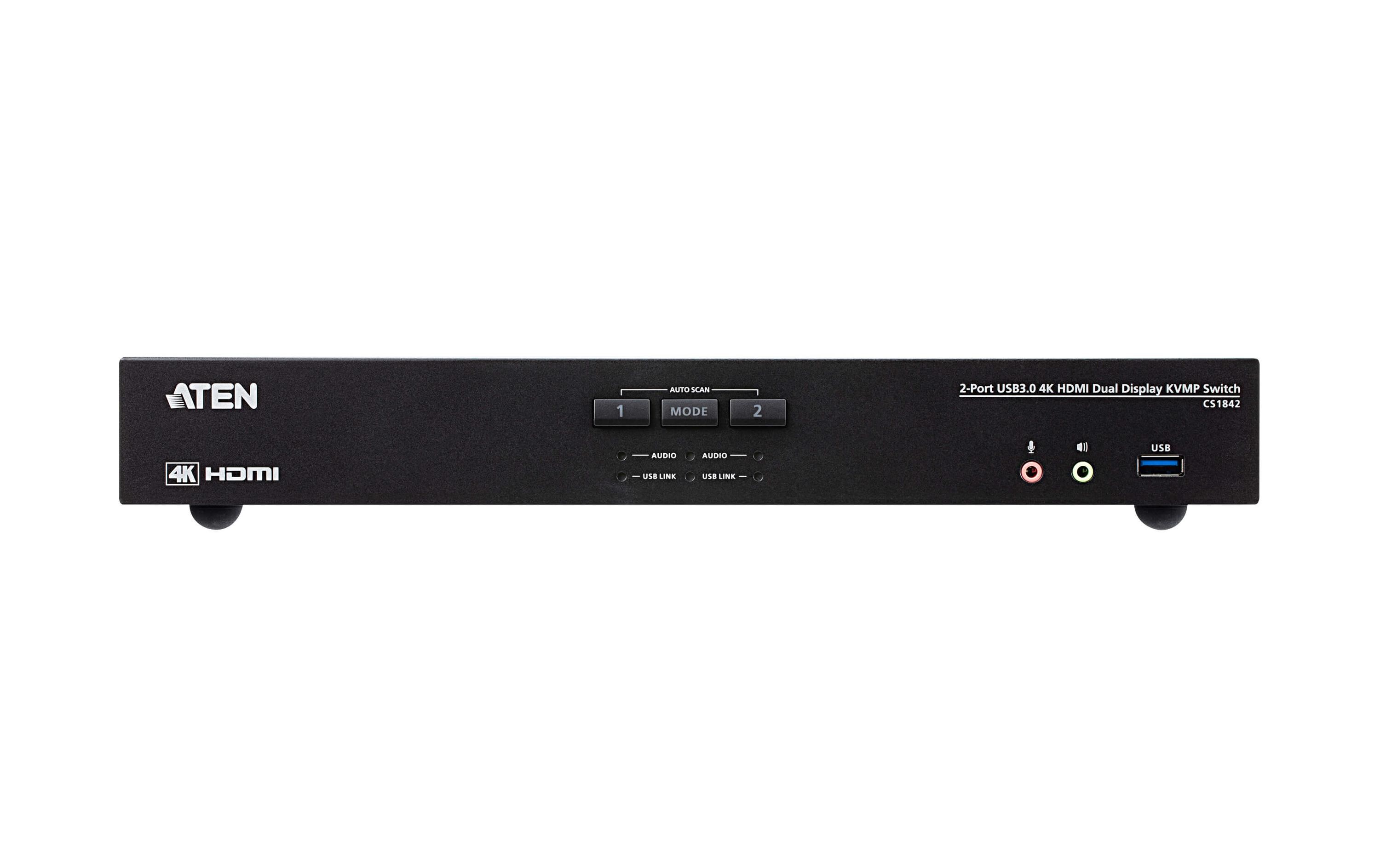 KVM Switch CS1842 4K 60 Hz<br>2-Port USB 3.0 4K HDMI Dual Display KVMP Switch
