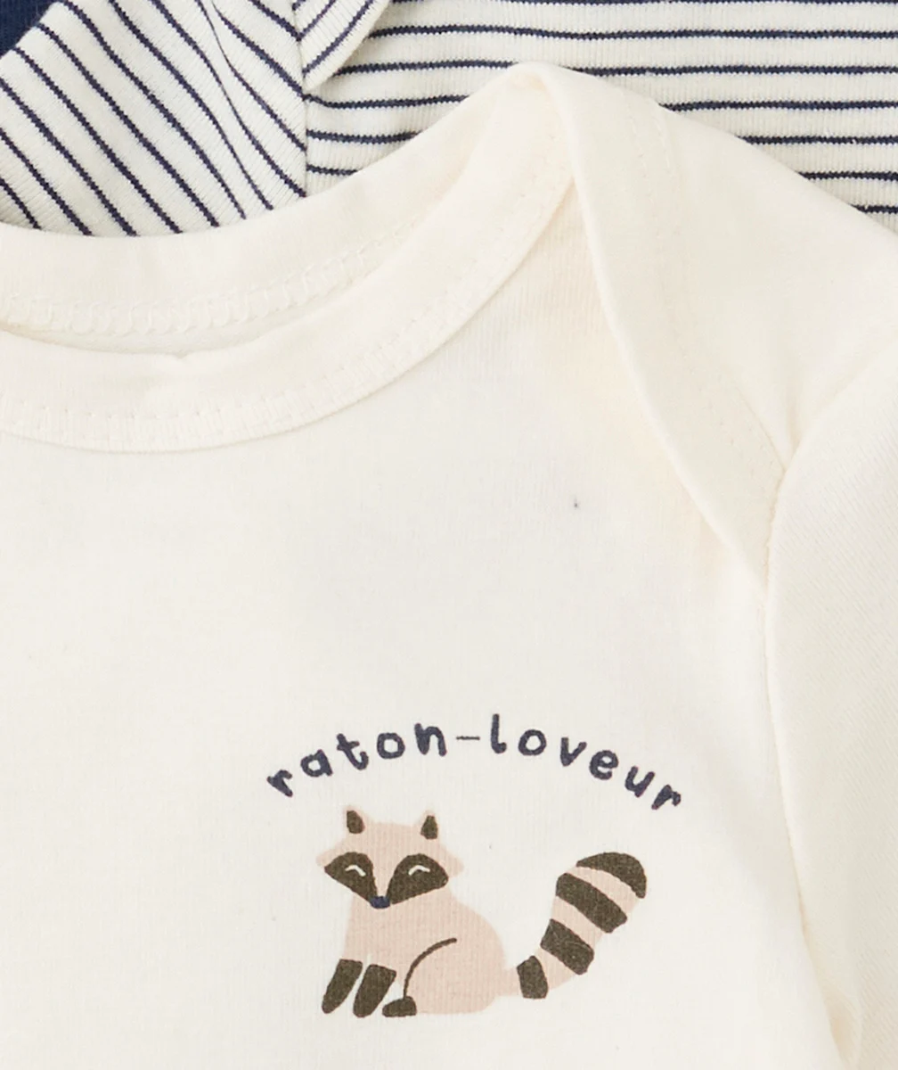 LOT DE 3 BODIES BÉBÉ EN COTON BIO RATON LOVEUR