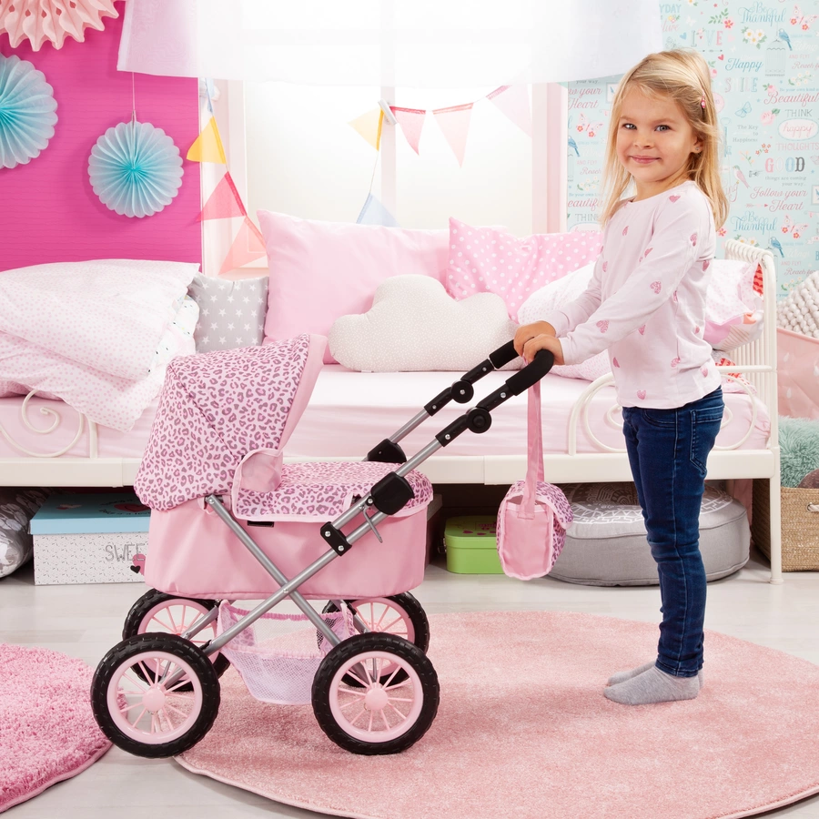 BAYER DESIGN Puppenwagen Trendy, Leopard, rosa