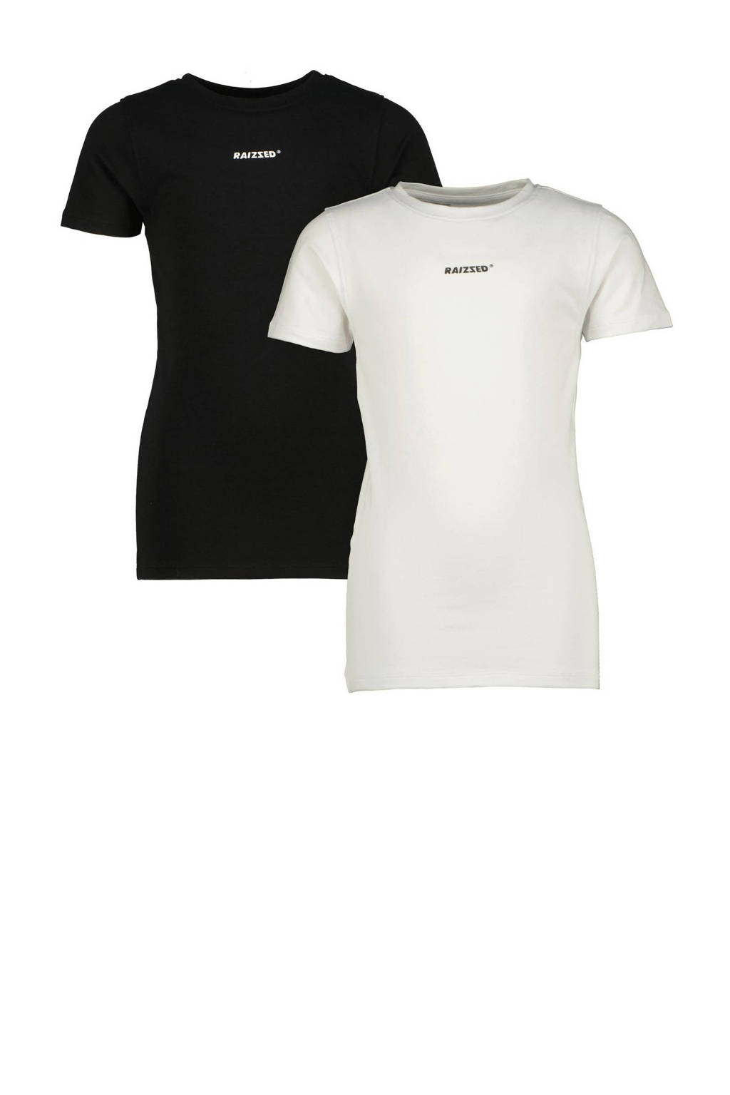Raizzed T-shirt Nora - set van 2 zwart/wit