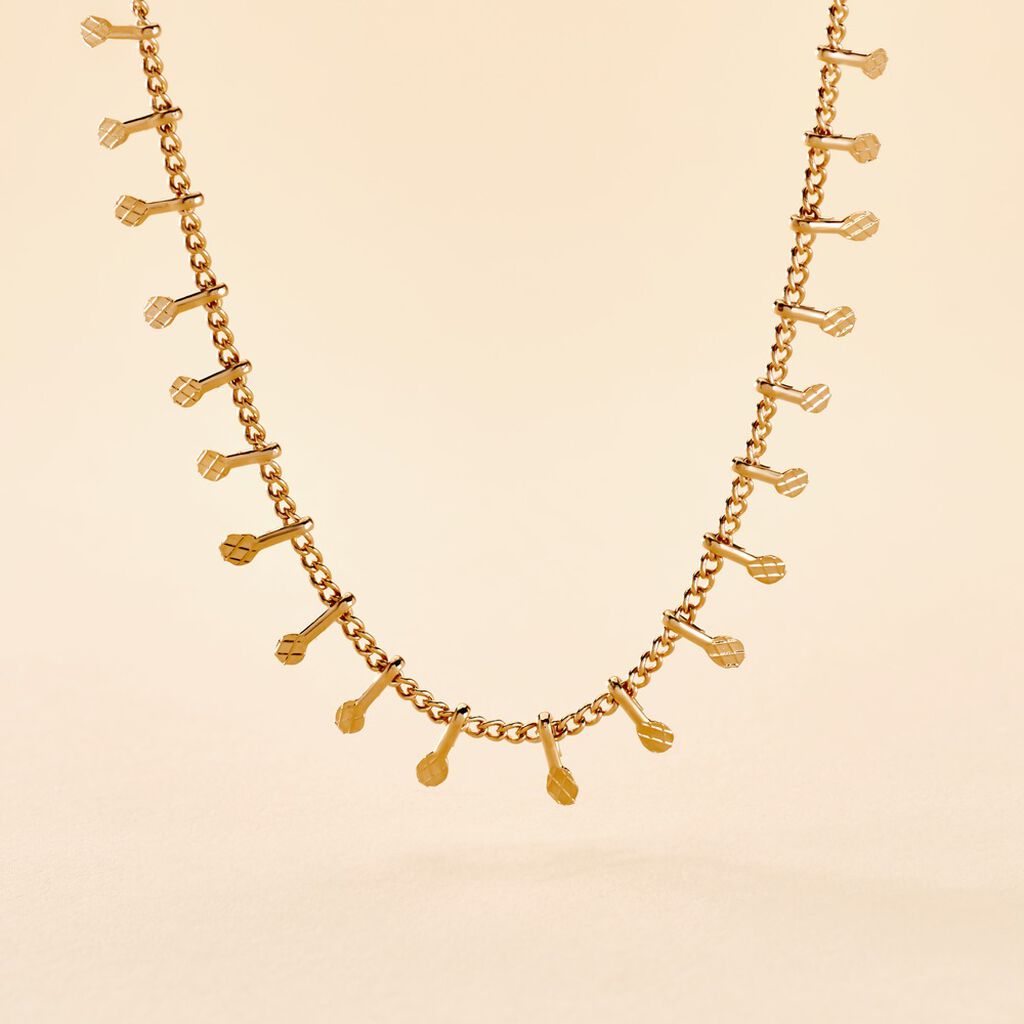 Collier Azteque Plaqué Or Jaune