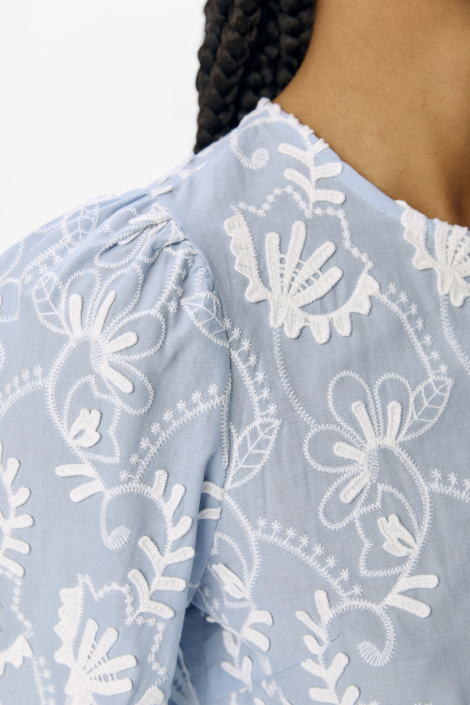 Object blauwe dames blouse