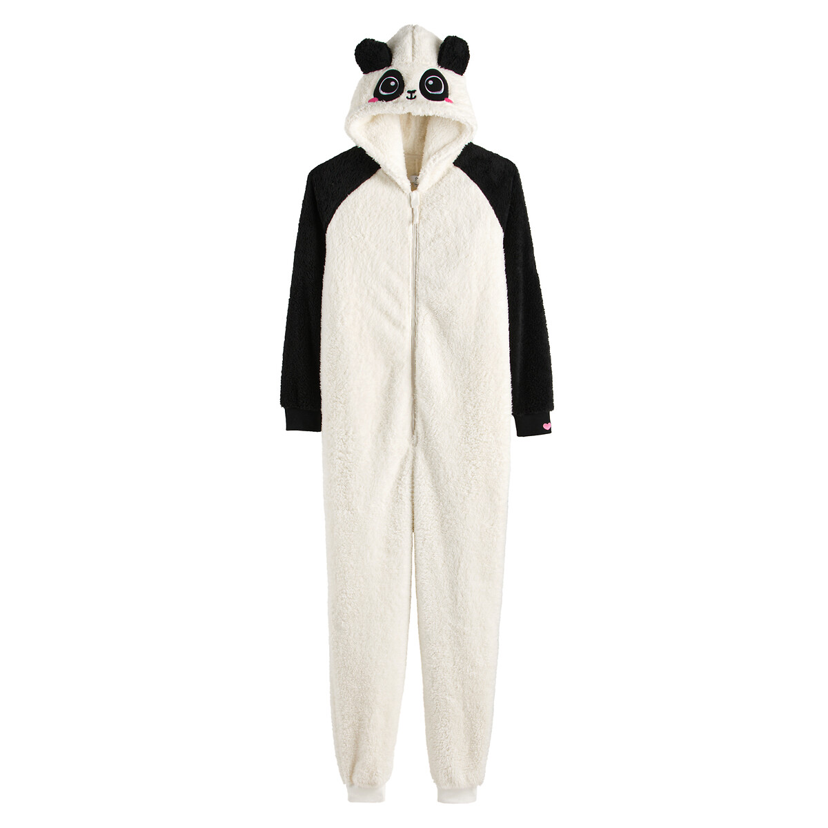 COLEÇÕES LA REDOUTE<br>Macacão com gorro de panda, fleece