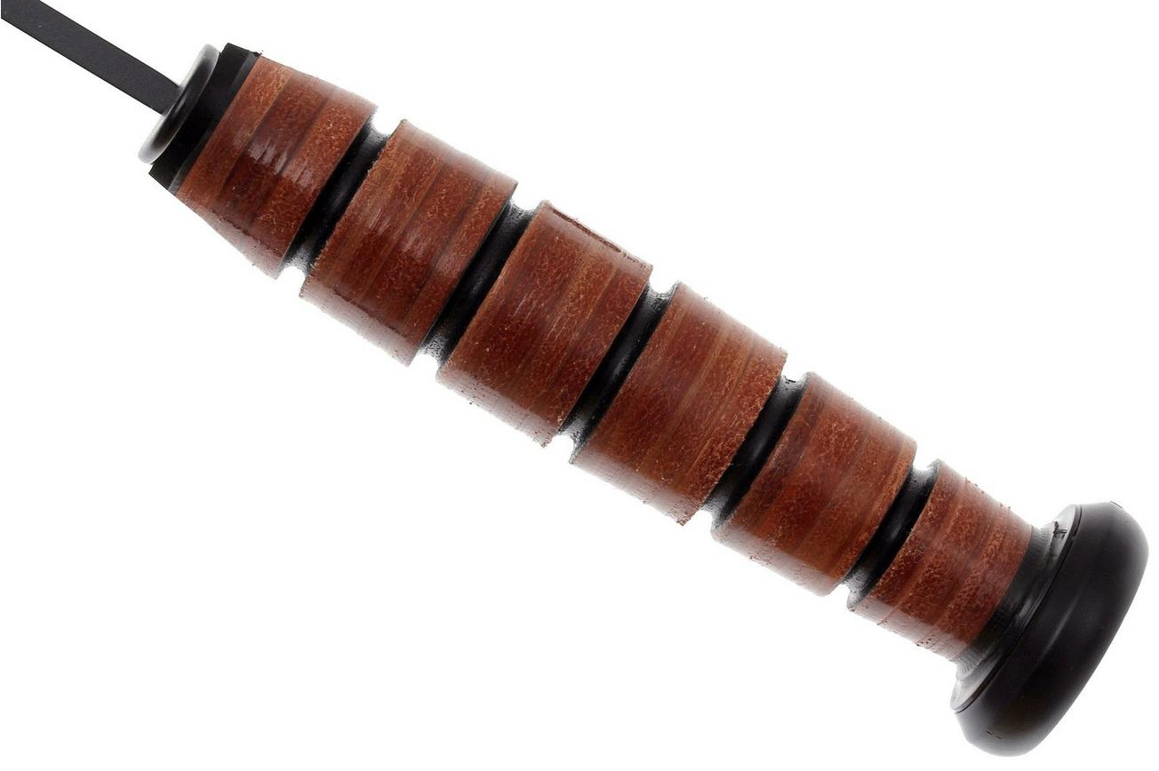 KA-BAR USMC 5017 plain edge, leer, kunststof foedraal
