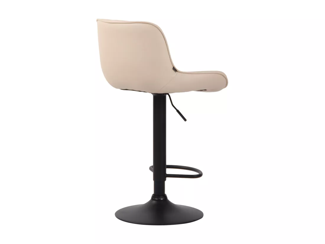 Lot de 2 Tabourets de bar - Similicuir & Métal - Crème - Lentini