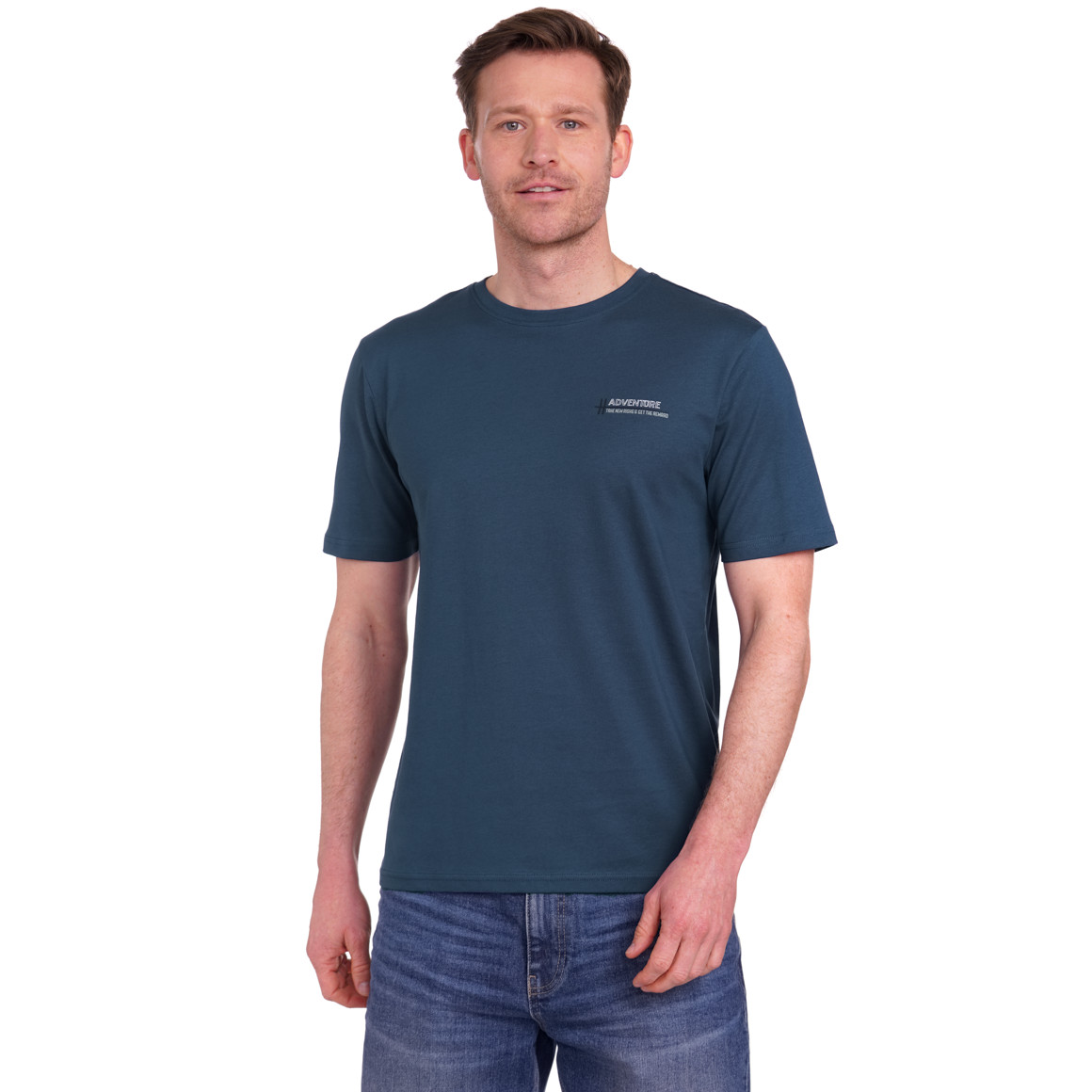 VanVaan Denim Herren T-Shirt mit Rücken-Print dunkelblau