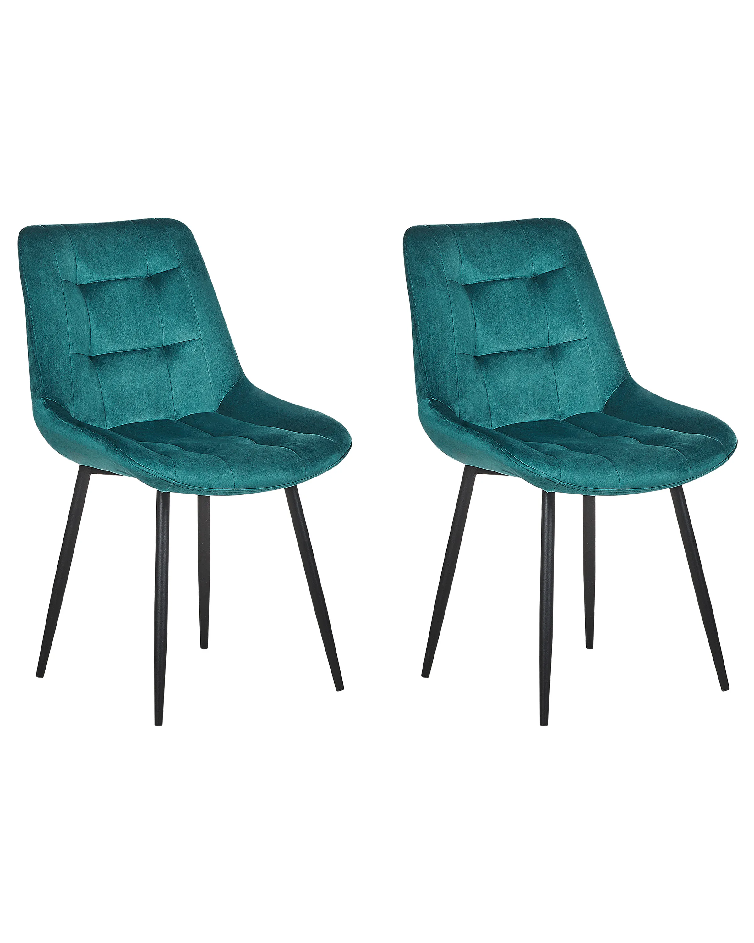 Set van 2 eetkamerstoelen MELROSE Fluweel Turquoise