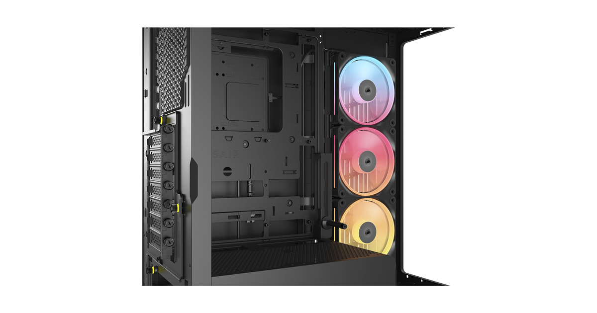 CorsairFRAME 4500X LX-R RGB LINK midi tower behuizing  (Zwart | 2x USB-A | 1x USB-C | Tempered Glass)