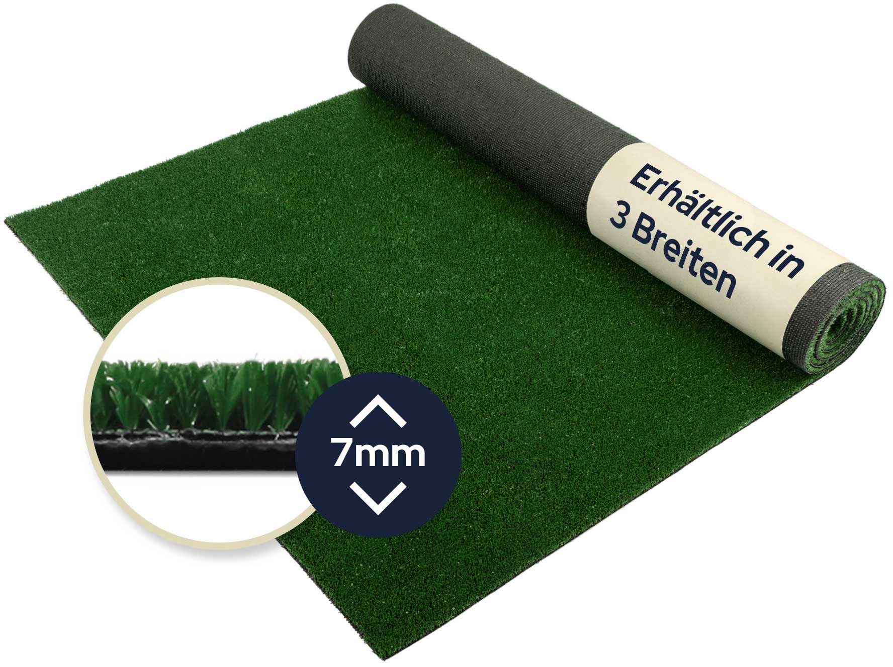 Primaflor-Ideen in Textil Kunstrasen »SPRING, Made in Belgium« rechteckig 7 mm Höhe Rasenteppich, Drainagefunktion, witterungsbeständig, strapazierfähig