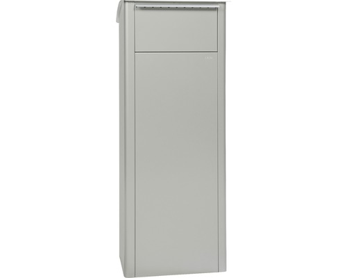 MEFA pakketbrievenbus, gepoedercoat staal, BxHxD 409/1021/326 mm, Beuken 458, wit aluminium RAL 9006, achterinwerpopening