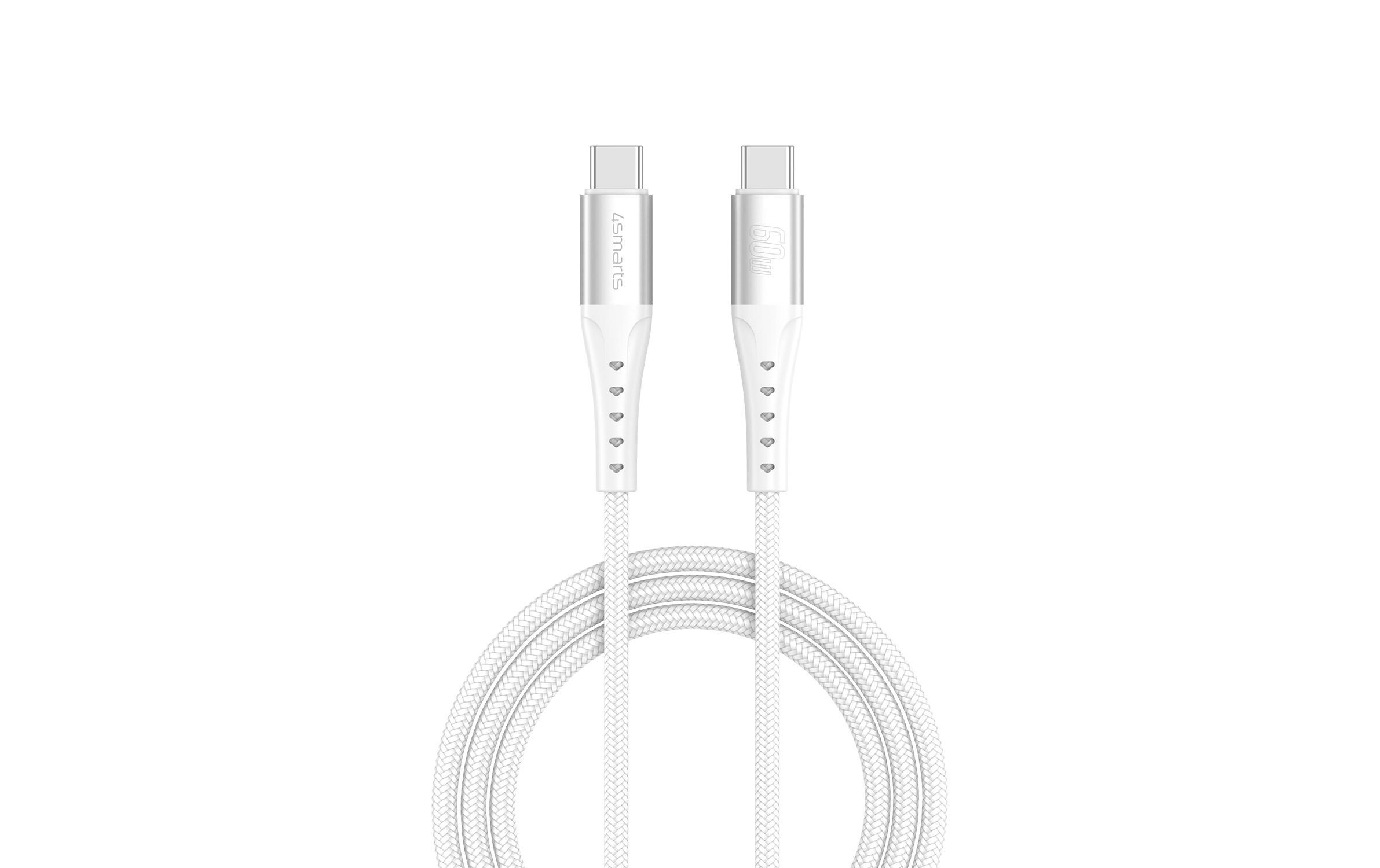 USB 2.0-Kabel Data and charging cable USB C - USB C 1.5 mUSB-C auf USB-C Kabel PrimeCord 60W 1.5m Weiss