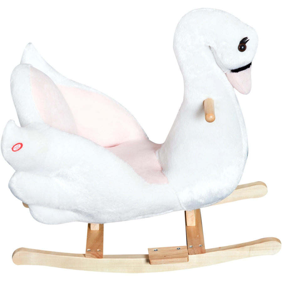 HOMCOM Kinder Schaukelwippe als Schwan rosa, weiß