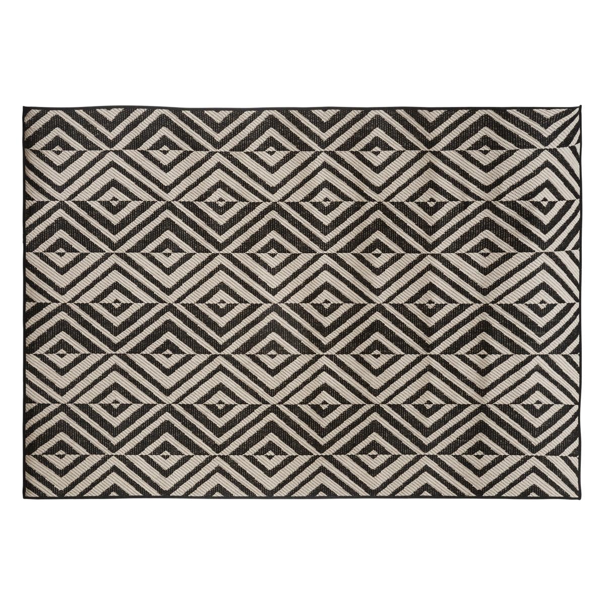 TAPIS EXTERIEUR ET INTERIEUR COLOR NOIR ET BLANC 150X230CM