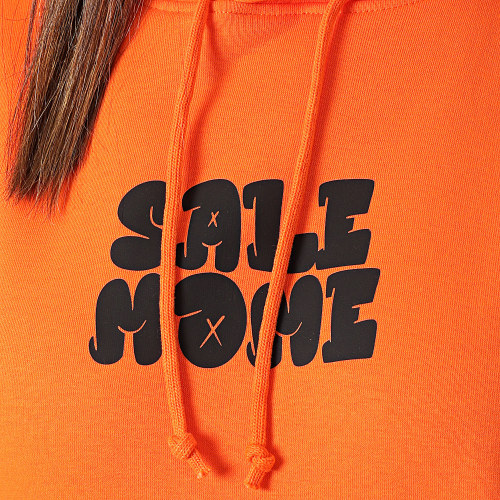 Sweat Capuche Femme Nounours Graffiti Orange