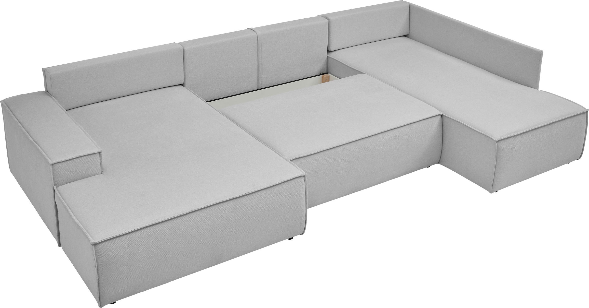 GOODproduct Wohnlandschaft »FINNLEY, U-Form XXL 329 cm, Schlafsofa, Schlaffunktion m. Bettkasten« verfügbar in den Stoffqualitäten Bouclé, Struktur fein und Mega Cord