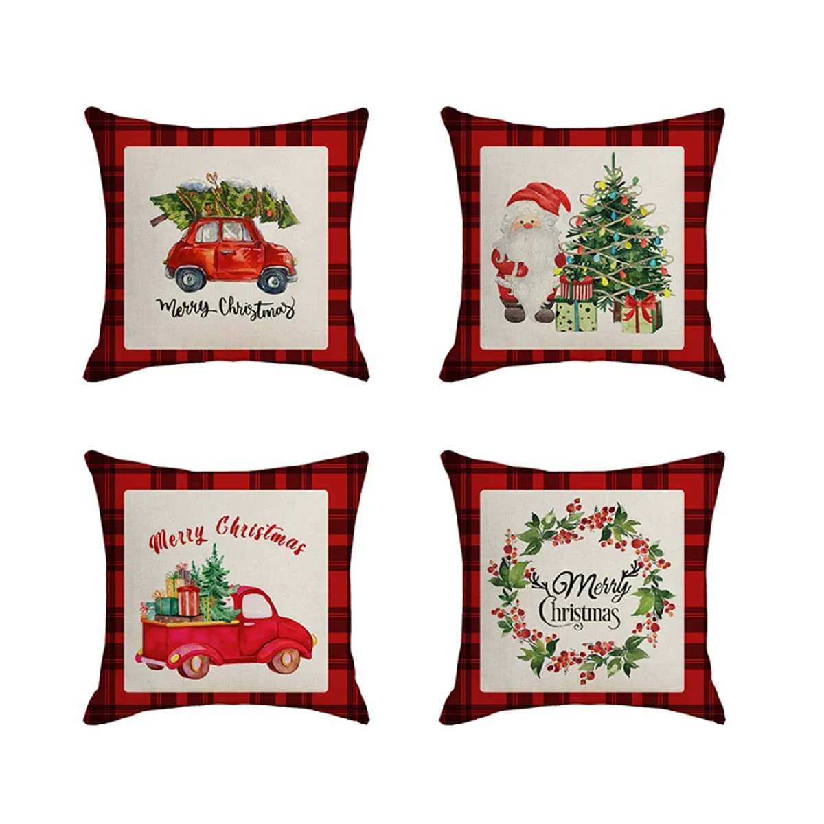 P35 Taie d'oreiller Santa Claus (4pcs) 45x45cm