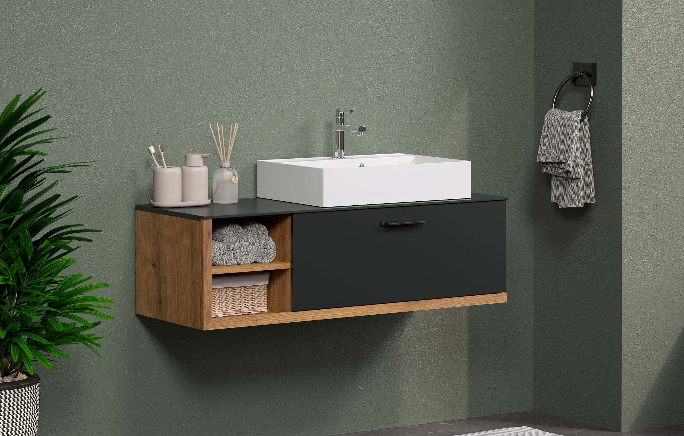 welltime Waschtisch »Premont« Eleganter Waschbeckenunterschrank mit 60 cm Waschbecken - Softclose