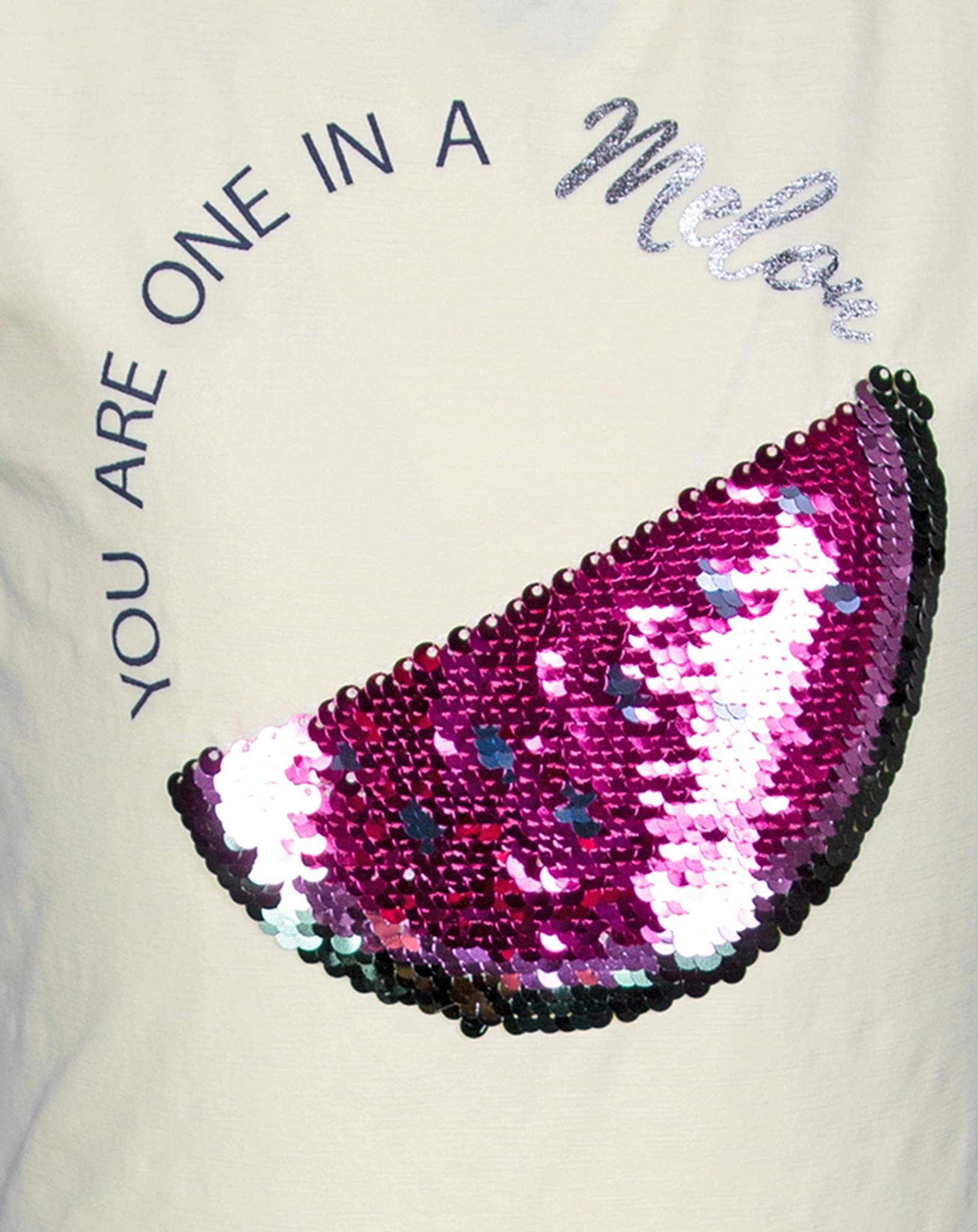 T-Shirt MELONE mit Pailletten in vanilla