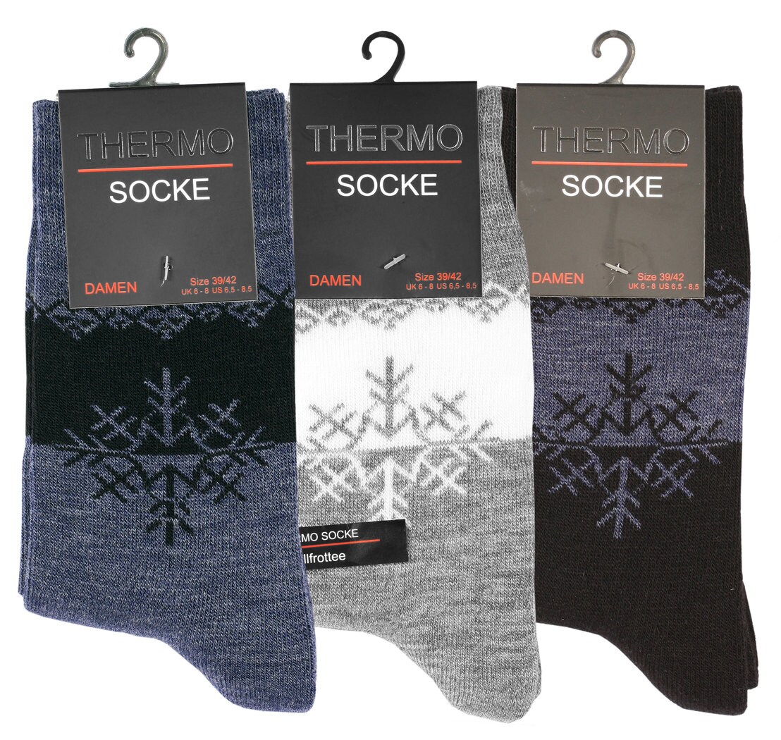 Cotton Prime® THERMO Socken 3 Paar, Eiskristall-Muster