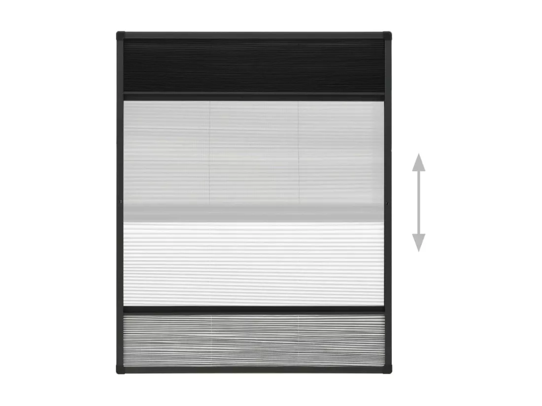 Moustiquaire plissée pour fenêtre Aluminium 80x100 cm et auvent